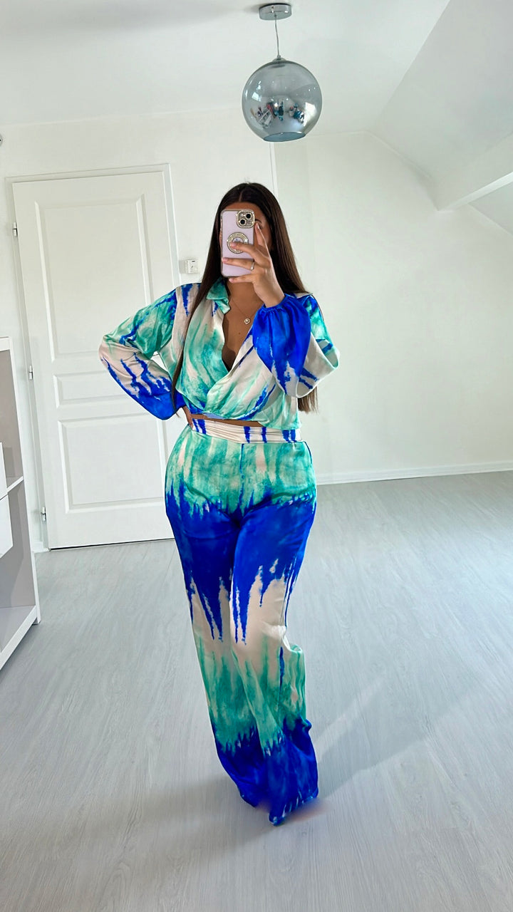 Ensemble tie and dye (bleu/vert)