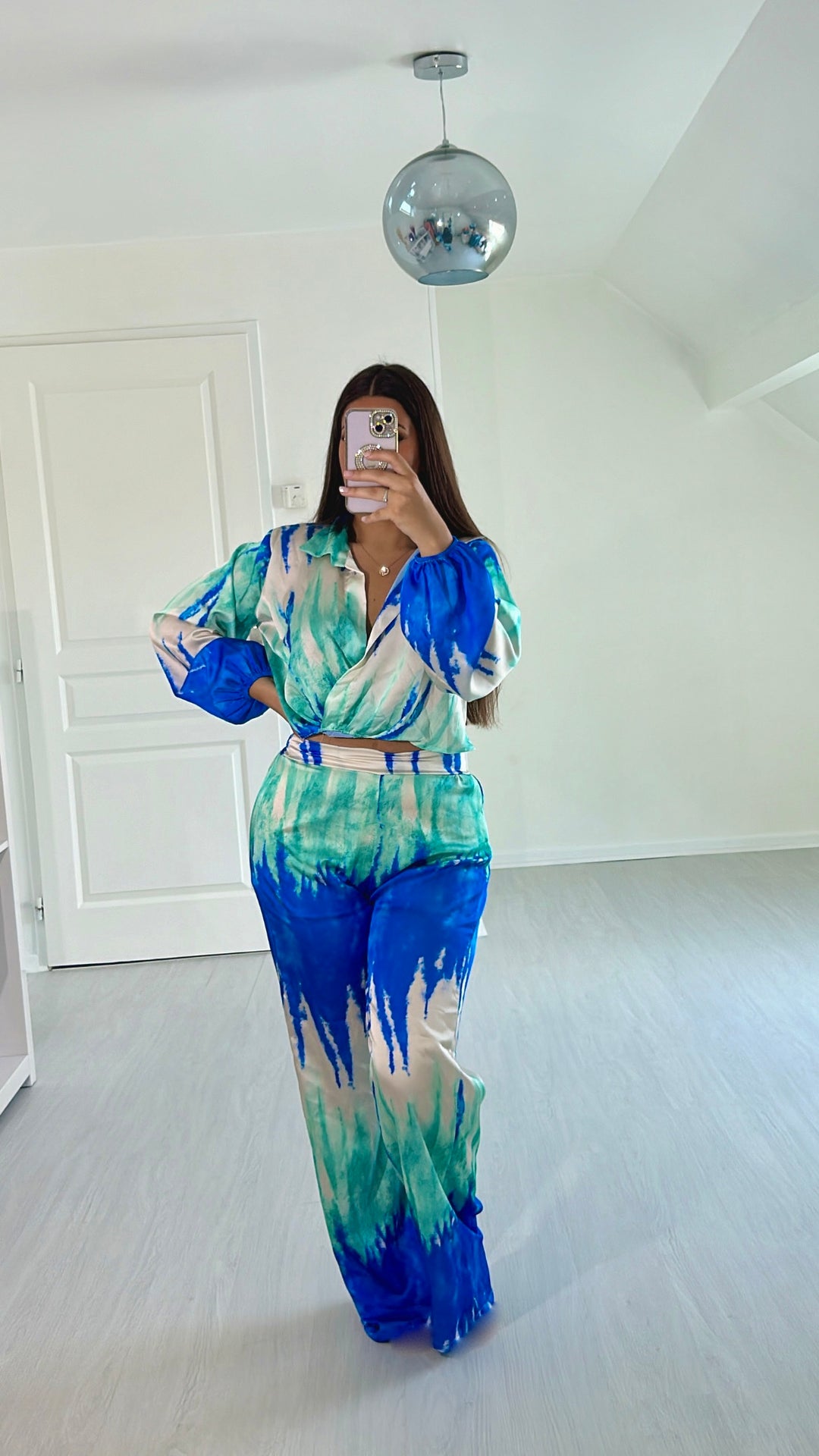 Ensemble tie and dye (bleu/vert)