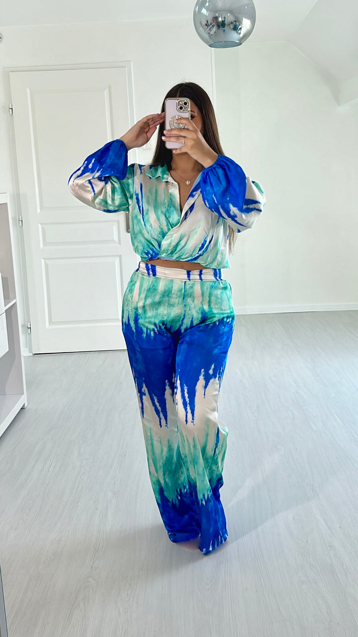 Ensemble tie and dye (bleu/vert)